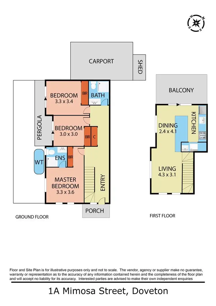 Floorplan of Homely townhouse listing, A/1 Mimosa Street, Doveton VIC 3177