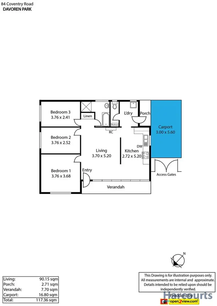 Floorplan of Homely house listing, 84 Coventry Road, Davoren Park SA 5113