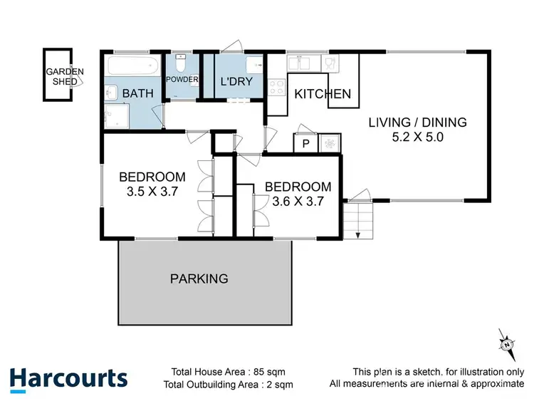 Floorplan of Homely unit listing, 1/48 Summerleas Road, Kingston TAS 7050