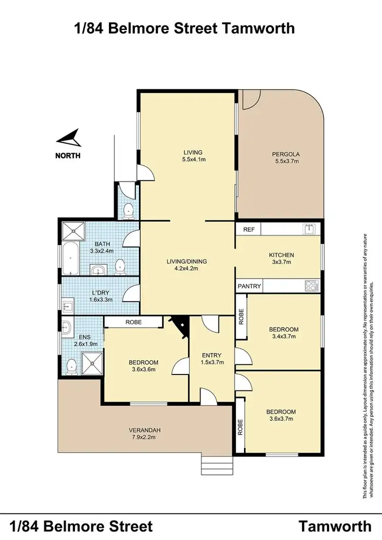 Floorplan of Homely unit listing, 1/84 Belmore Street, Tamworth NSW 2340