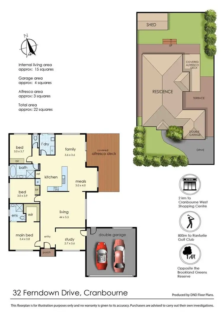 Floorplan of Homely house listing, 32 Ferndown Drive, Cranbourne VIC 3977
