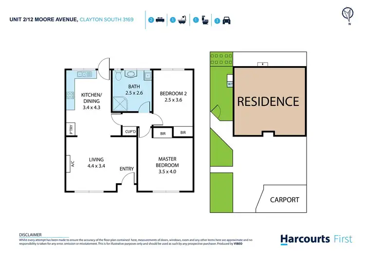 Floorplan of Homely unit listing, 2/12 Moore Avenue, Clayton South VIC 3169
