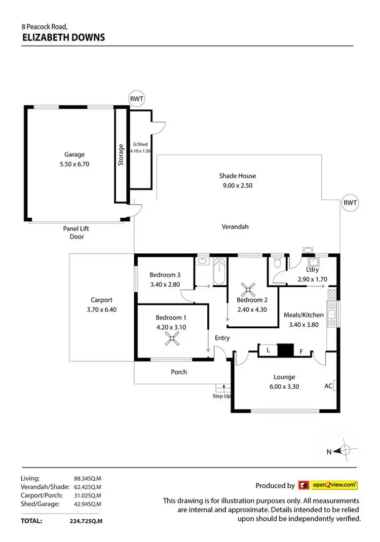 Floorplan of Homely house listing, 8 Peacock Road, Elizabeth Downs SA 5113