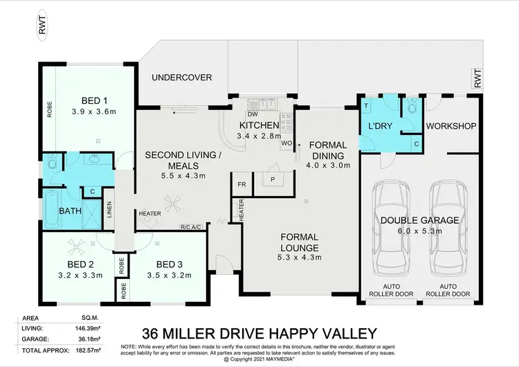 Floorplan of Homely house listing, 36 Miller Drive, Happy Valley SA 5159