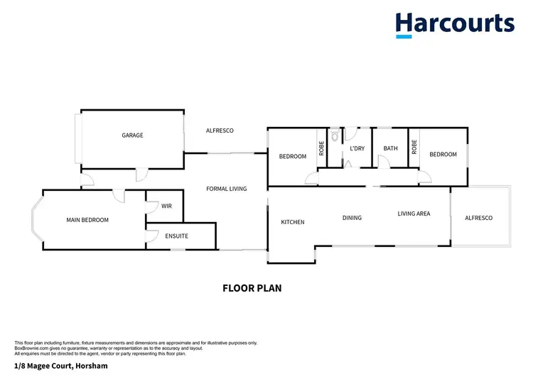 Floorplan of Homely townhouse listing, 1/8 Magee Court, Horsham VIC 3400