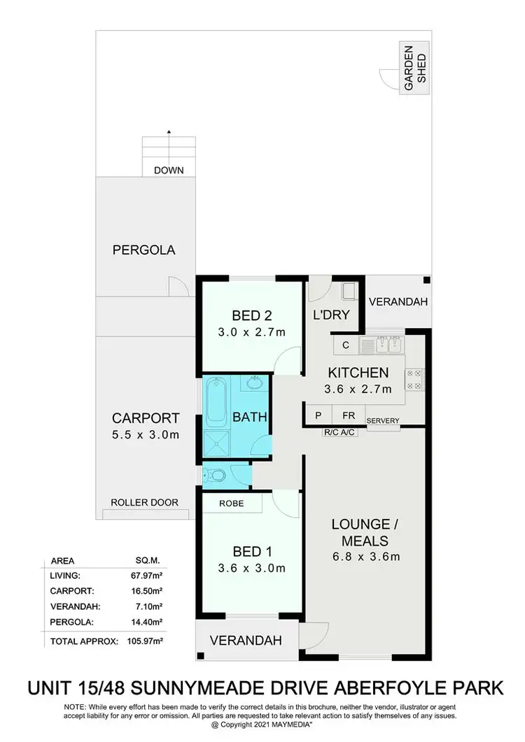 Floorplan of Homely unit listing, 15/48 Sunnymeade Drive, Aberfoyle Park SA 5159
