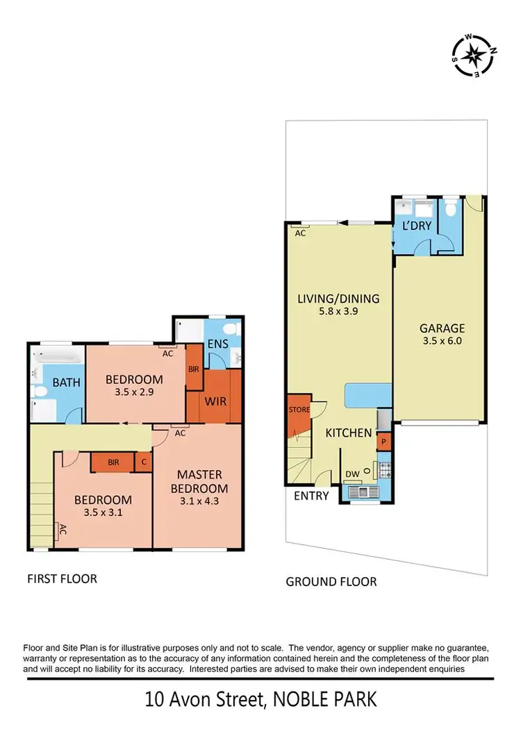 Floorplan of Homely townhouse listing, 10 Avon Street, Noble Park VIC 3174