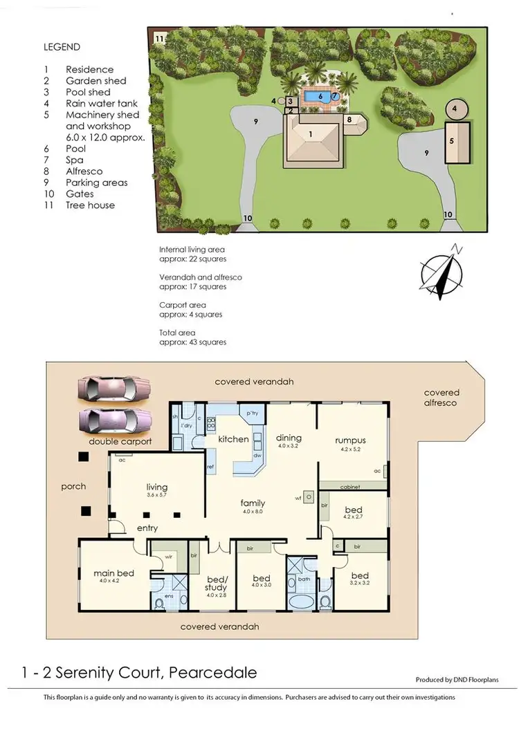 Floorplan of Homely rural property listing, 1-2 Serenity Court, Pearcedale VIC 3912