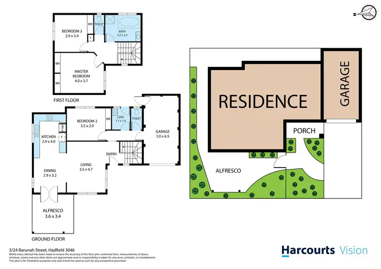 Floorplan of Homely townhouse listing, 3/24 Barunah Street, Hadfield VIC 3046
