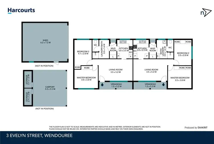Floorplan of Homely block of units listing, 3 Evelyn Street, Wendouree VIC 3355