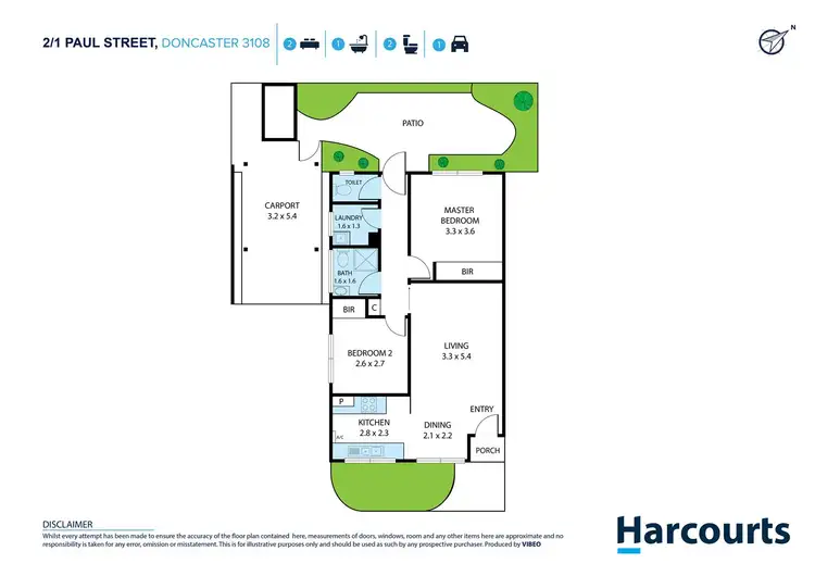 Floorplan of Homely unit listing, 2/1 Paul Street, Doncaster VIC 3108