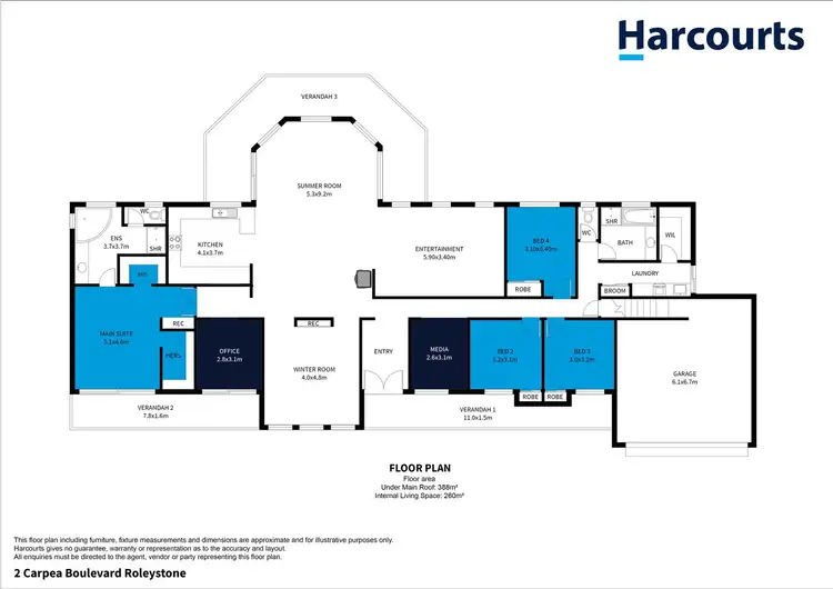 Floorplan of Homely house listing, 2 Caprea Boulevard, Roleystone WA 6111
