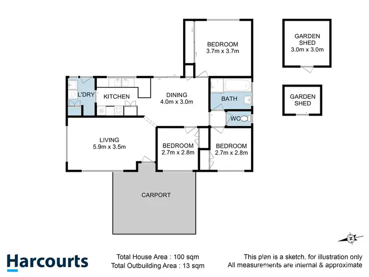 Floorplan of Homely house listing, 13 Grevillea Way, Kingston TAS 7050