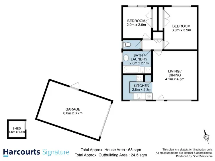 Floorplan of Homely unit listing, 1/46 Wariga Road, Glenorchy TAS 7010