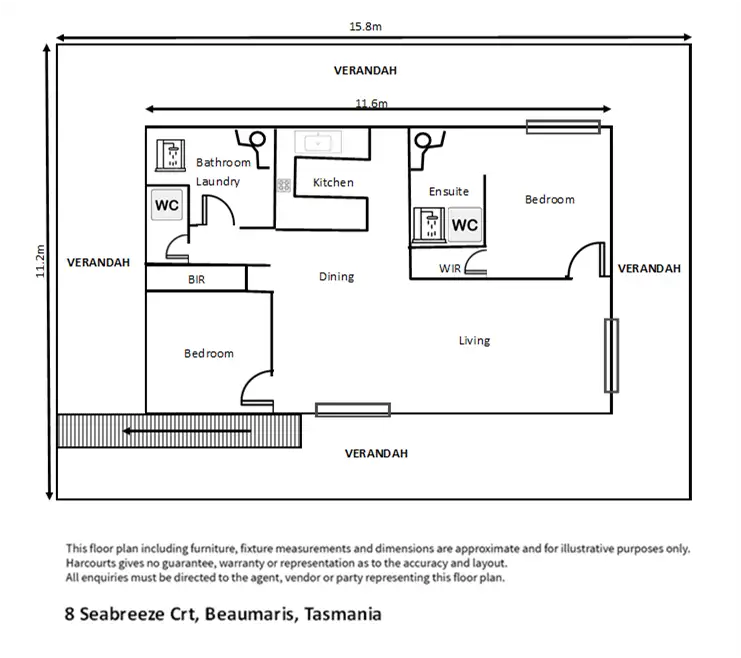 Floorplan of Homely rural property listing, 8 Seabreeze Crt, Beaumaris TAS 7215