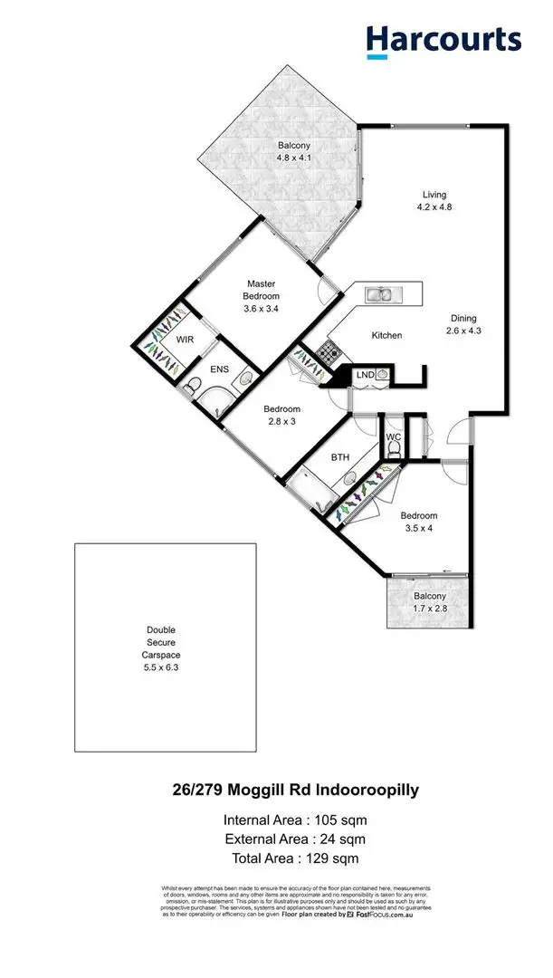 Floorplan of Homely unit listing, 26/279 Moggill Road, Indooroopilly QLD 4068