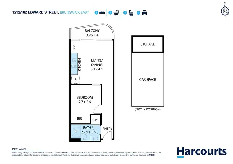 Floorplan of Homely apartment listing, 1212/182 Edward Street, Brunswick East VIC 3057