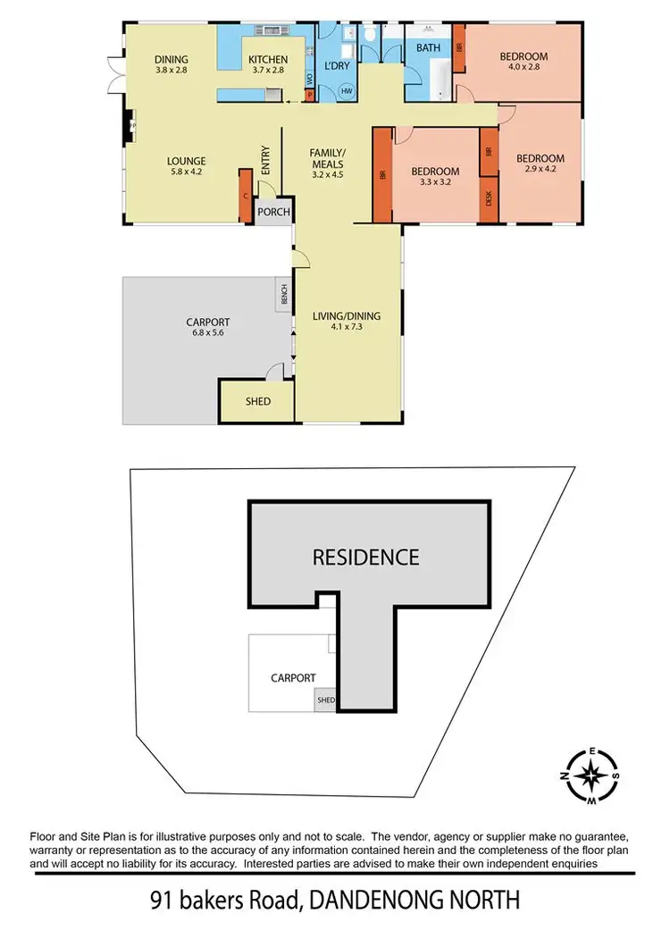 Floorplan of Homely house listing, 91 Bakers Road, Dandenong North VIC 3175