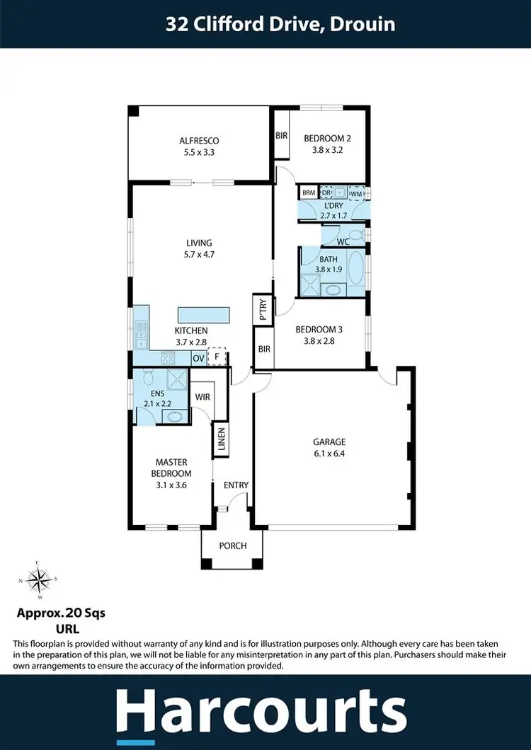 Floorplan of Homely house listing, 32 Clifford Drive, Drouin VIC 3818