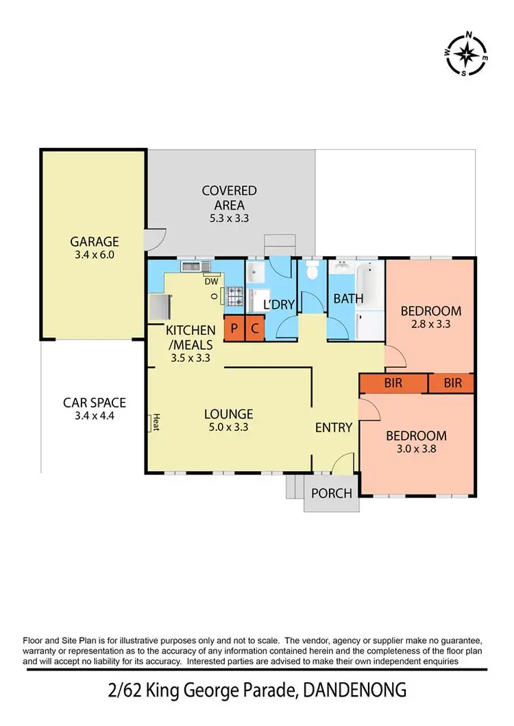 Floorplan of Homely unit listing, 2/62 King George Parade, Dandenong VIC 3175