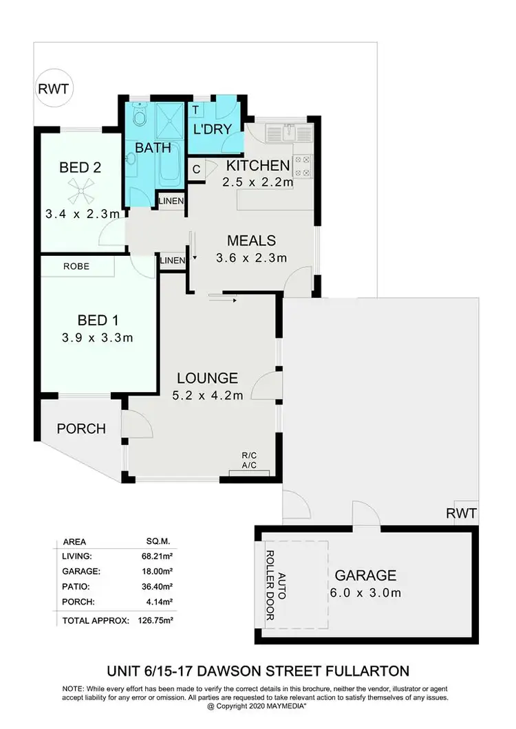Floorplan of Homely unit listing, 6/15-17 Dawson Street, Fullarton SA 5063