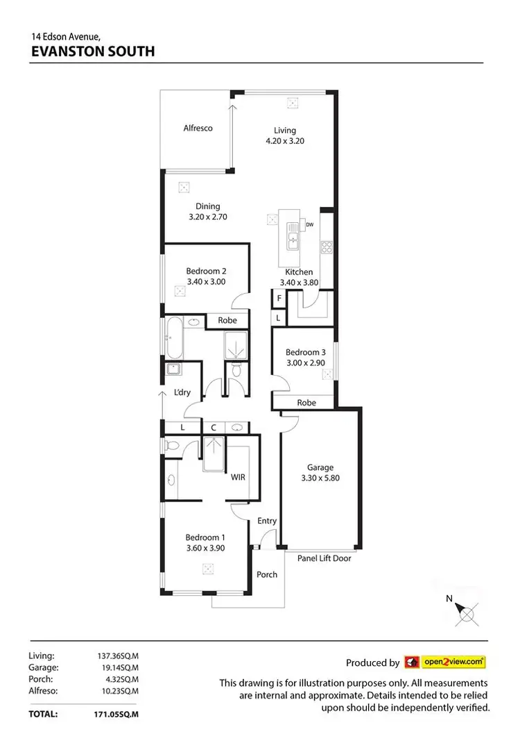 Floorplan of Homely house listing, 14 Edson Avenue, Evanston South SA 5116
