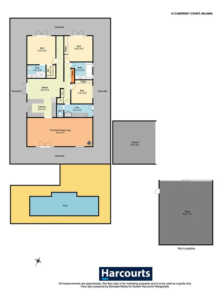 Floorplan of Homely house listing, 14 Cabernet Court, Milawa VIC 3678