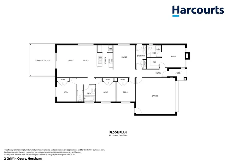 Floorplan of Homely house listing, 2 Griffin Court, Horsham VIC 3400