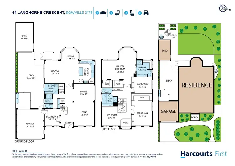 Floorplan of Homely house listing, 64 Langhorne Crescent, Rowville VIC 3178