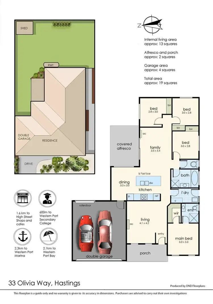 Floorplan of Homely house listing, 33 Olivia Way, Hastings VIC 3915