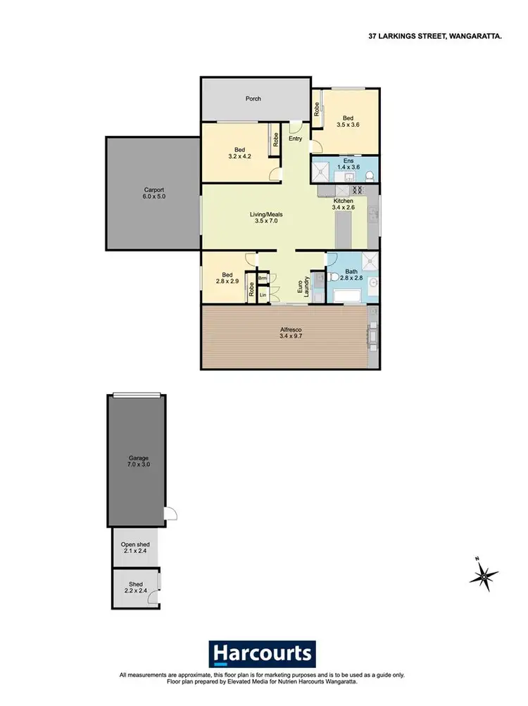 Floorplan of Homely house listing, 37 Larkings Street, Wangaratta VIC 3677