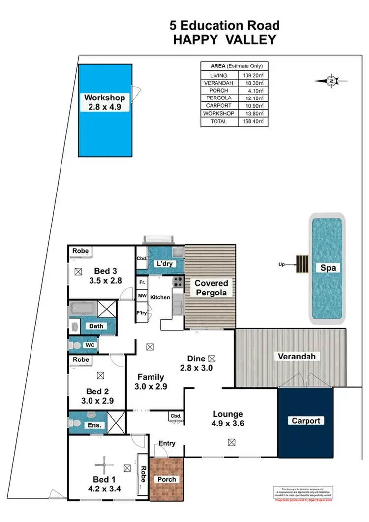 Floorplan of Homely house listing, 5 Education Rd, Happy Valley SA 5159