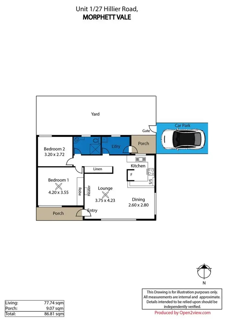 Floorplan of Homely unit listing, 1/27 Hillier Road, Morphett Vale SA 5162