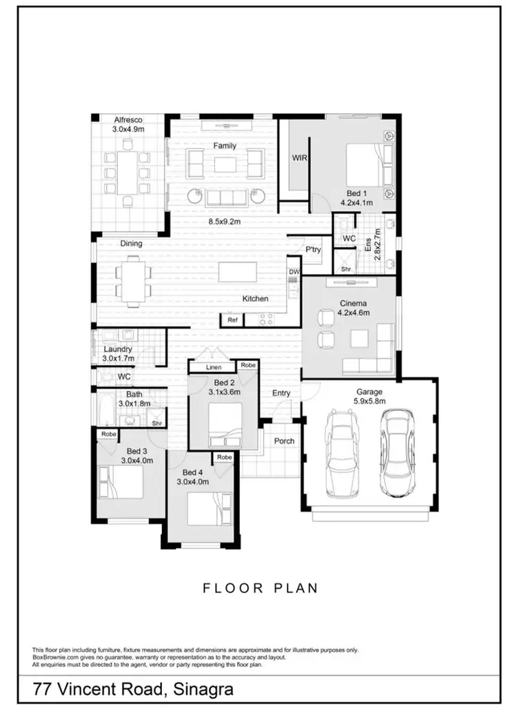 Floorplan of Homely house listing, 77 Vincent Road, Sinagra WA 6065