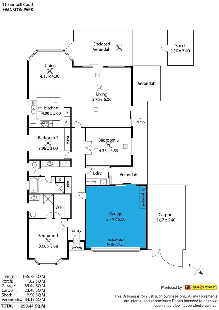 Floorplan of Homely house listing, 11 Sambell Court, Evanston Park SA 5116