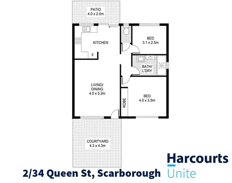 Floorplan of Homely unit listing, 2/34 Queen Street, Scarborough QLD 4020