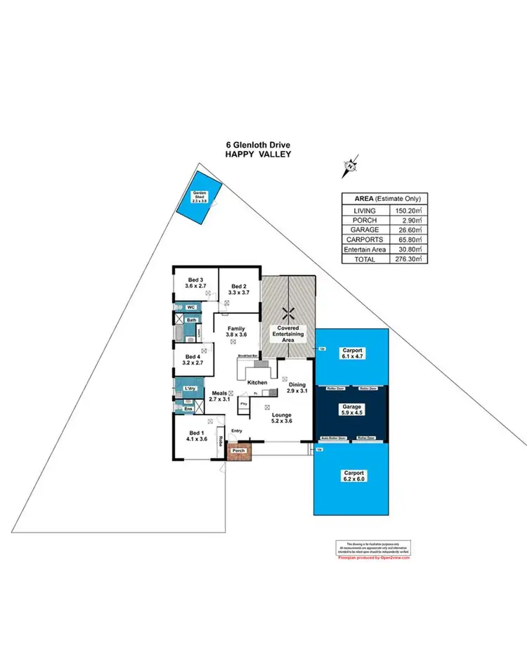 Floorplan of Homely house listing, 6 Glenloth Drive, Happy Valley SA 5159