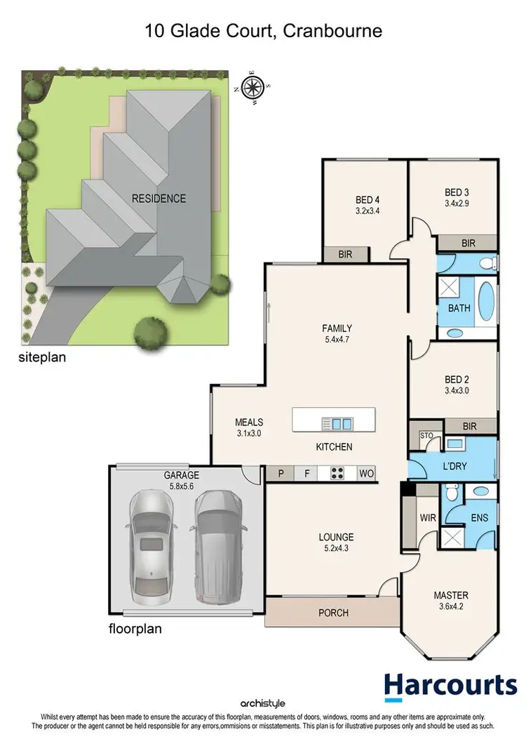Floorplan of Homely house listing, 10 Glade Court, Cranbourne VIC 3977