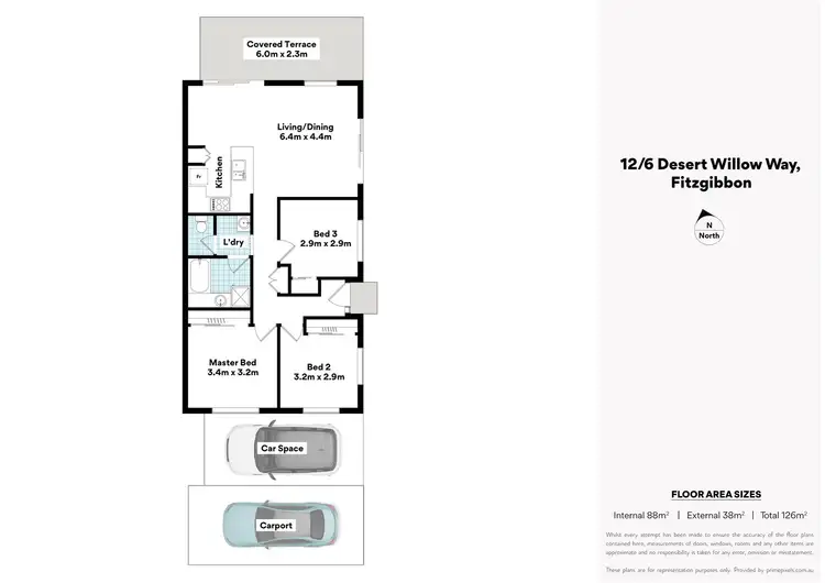 Floorplan of Homely villa listing, 12/6 Desert Willow way, Fitzgibbon QLD 4018