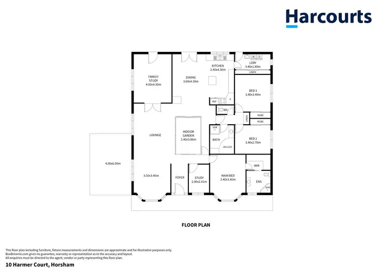 Floorplan of Homely house listing, 10 Harmer Court, Horsham VIC 3400
