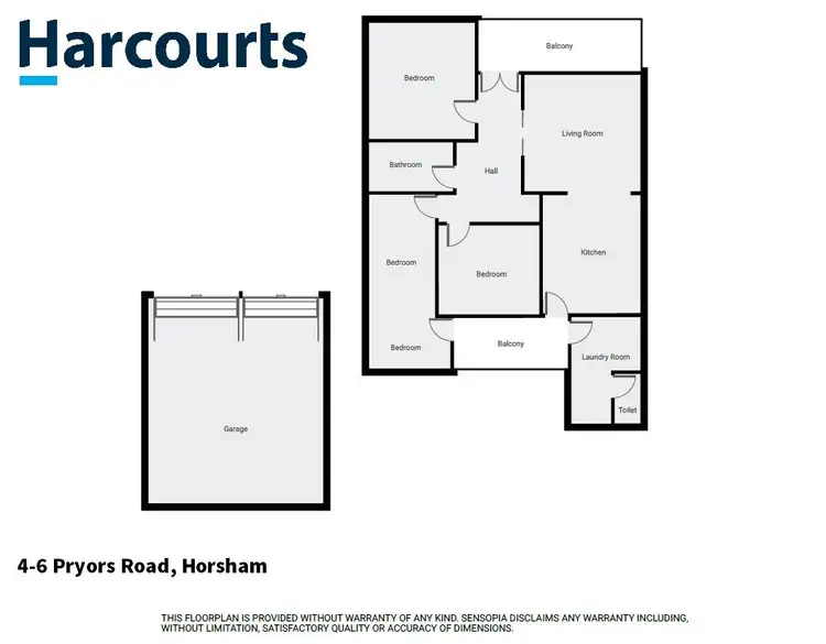 Floorplan of Homely house listing, 4-6 Pryors Road, Horsham VIC 3400
