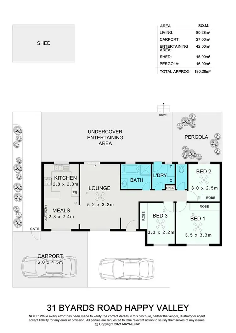Floorplan of Homely house listing, 31 Byards Road, Happy Valley SA 5159