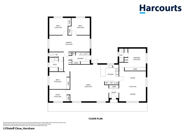 Floorplan of Homely house listing, 2 Flintoff Close, Horsham VIC 3400