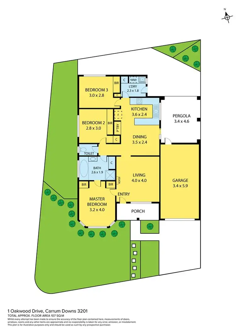Floorplan of Homely house listing, 1 Oakwood Drive, Carrum Downs VIC 3201