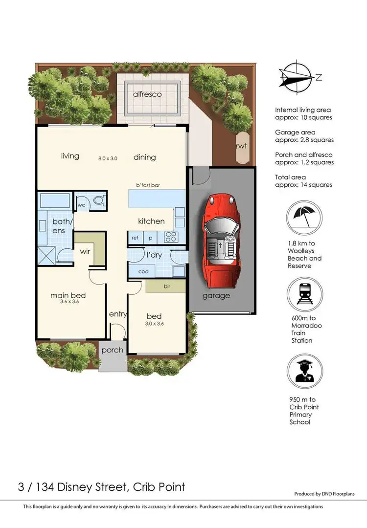 Floorplan of Homely unit listing, 3/134 Disney Street, Crib Point VIC 3919