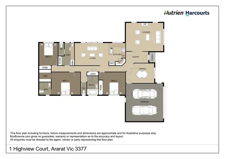 Floorplan of Homely house listing, 1 Highview Court, Ararat VIC 3377