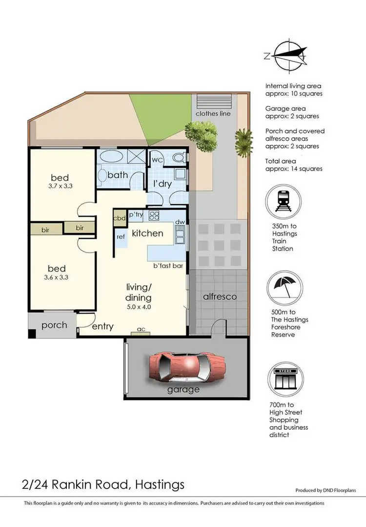 Floorplan of Homely unit listing, 2/24 Rankin Road, Hastings VIC 3915