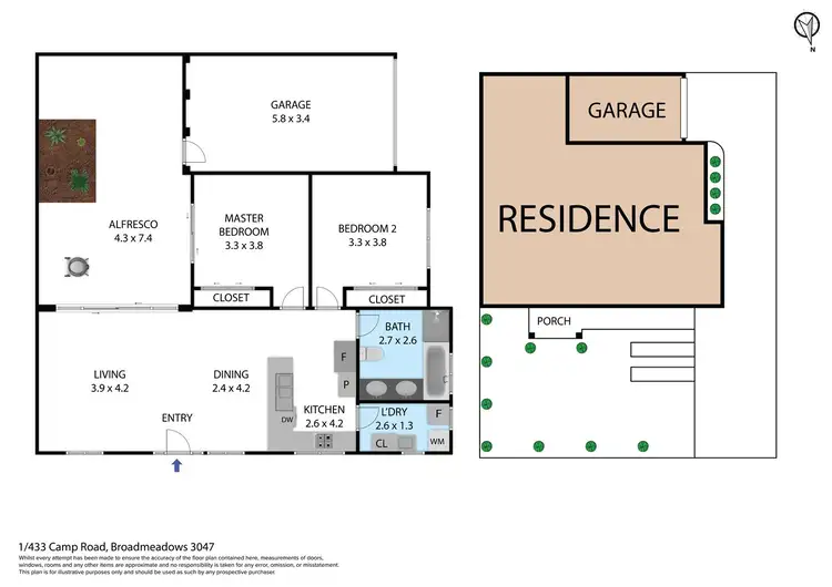 Floorplan of Homely unit listing, 1/433 Camp Road, Broadmeadows VIC 3047