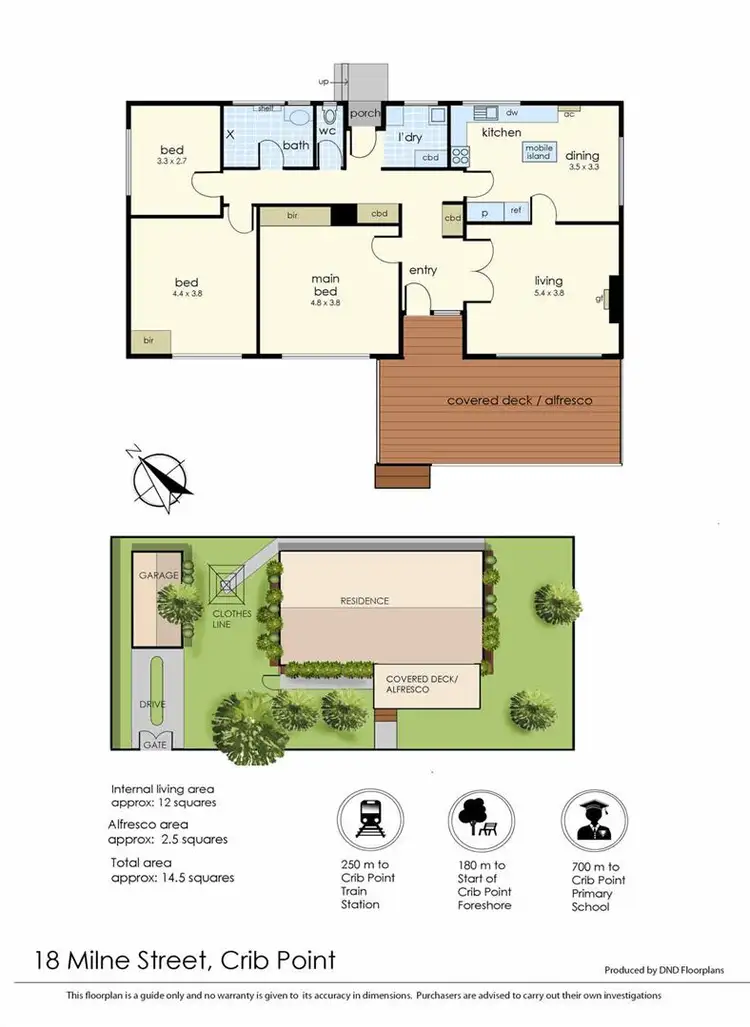 Floorplan of Homely house listing, 18 Milne Street, Crib Point VIC 3919