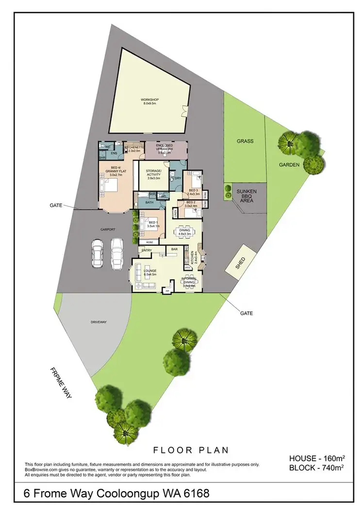 Floorplan of Homely house listing, 6 Frome Way, Cooloongup WA 6168